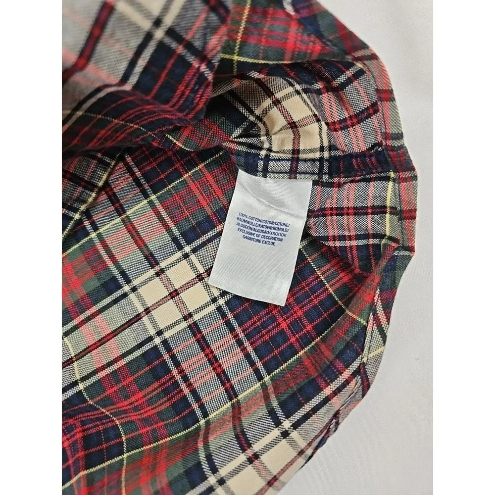Ralph Lauren Polo Button Shirt Boys XL 18-20 Cotton Burgundy‎ Plaid